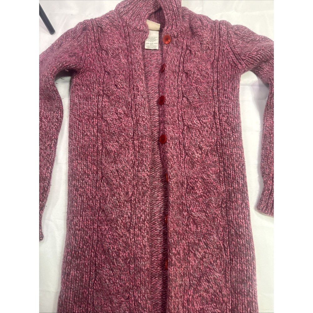 Vintage Laura Ashley Womens S Lambswool Angora Cable Knit Cardigan Pink Wool - Picture 3 of 9